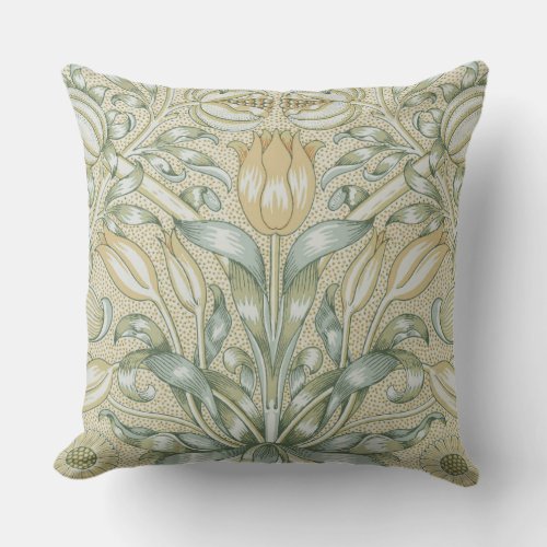 William Morris Lily and Pomegranate Flower Classic Throw Pillow