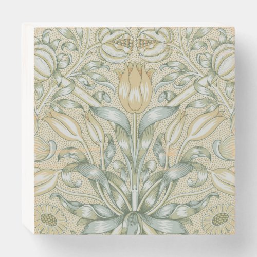 William Morris Lily and Pomegranate Flower Classic Wooden Box Sign