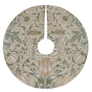 William Morris Lily and Pomegranate Flower Pattern Brushed Polyester Tree Skirt