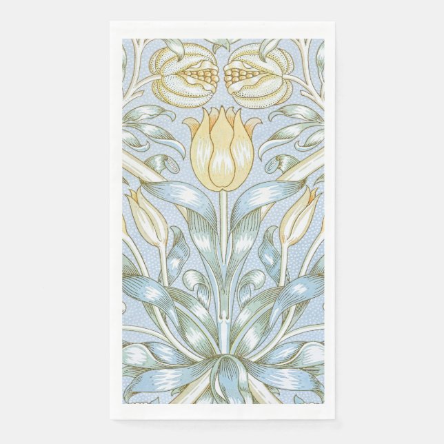 William Morris Lily and Pomegranate Flower Pattern Paper Guest Towels (Front)