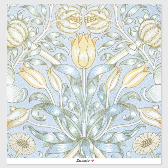 William Morris Lily and Pomegranate Flower Pattern Sticker (Sheet)
