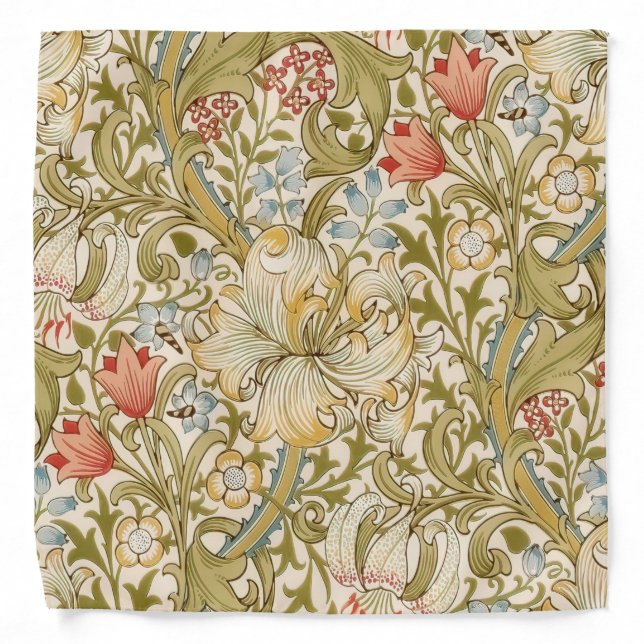 William Morris Lily Art Nouveau Bandana (Front)