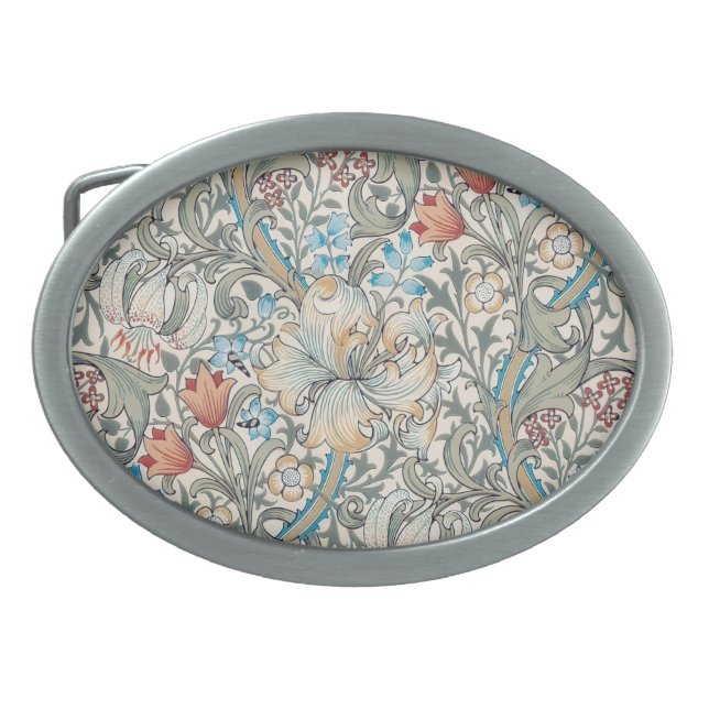 William Morris Lily Art Nouveau Belt Buckle (Front)