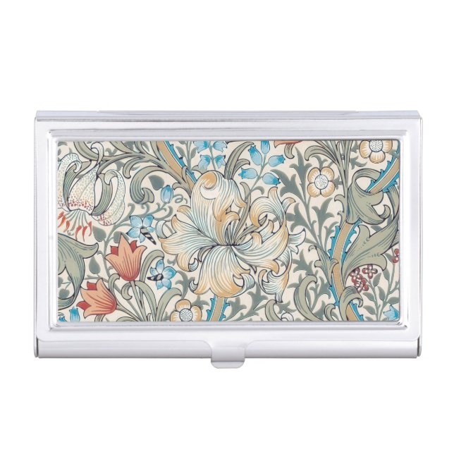 William Morris Lily Art Nouveau Business Card Case (Front)