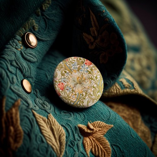 William Morris Lily Art Nouveau Button