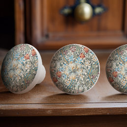 William Morris Lily Art Nouveau Button Ceramic Knob