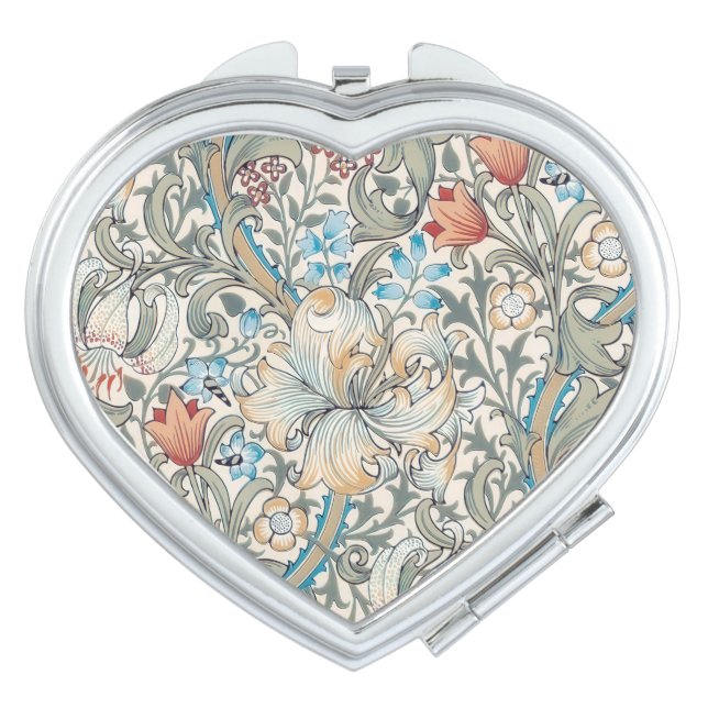 William Morris Lily Art Nouveau Compact Mirror (Front)