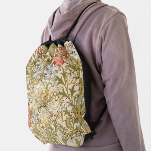 William Morris Lily Art Nouveau Drawstring Bag