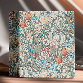 William Morris Lily Art Nouveau Floral 3 Ring Bind 3 Ring Binder by William_Morris_Shop at Zazzle