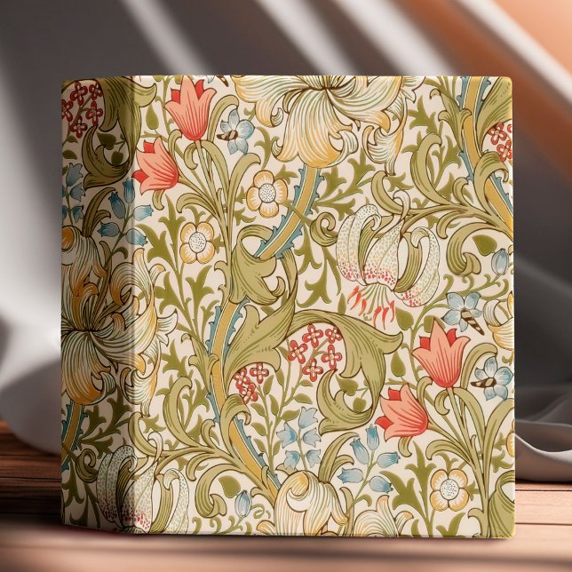 William Morris Lily Art Nouveau Floral 3 Ring Binder (Creator Uploaded)