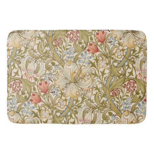 William Morris Lily Art Nouveau Floral Bath Mat