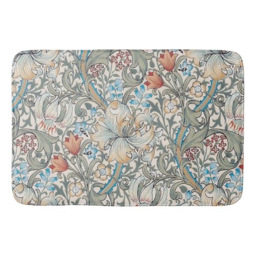 William Morris Lily Art Nouveau Floral Bath Mat