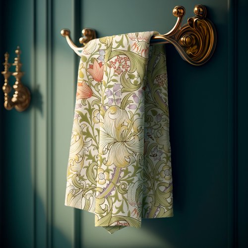 William Morris Lily Art Nouveau Floral Bath Towel 