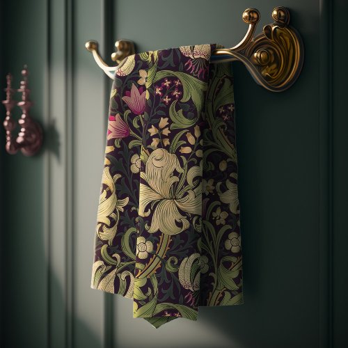 William Morris Lily Art Nouveau Floral Bath Towel Set