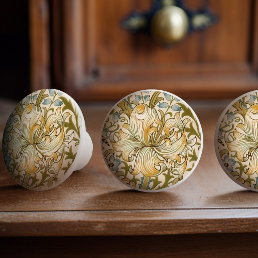 William Morris Lily Art Nouveau Floral Ceramic Knob