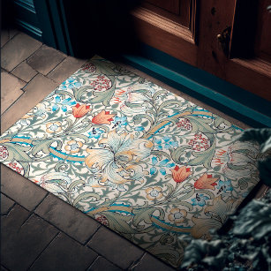 William Morris Lily Art Nouveau Floral Doormat