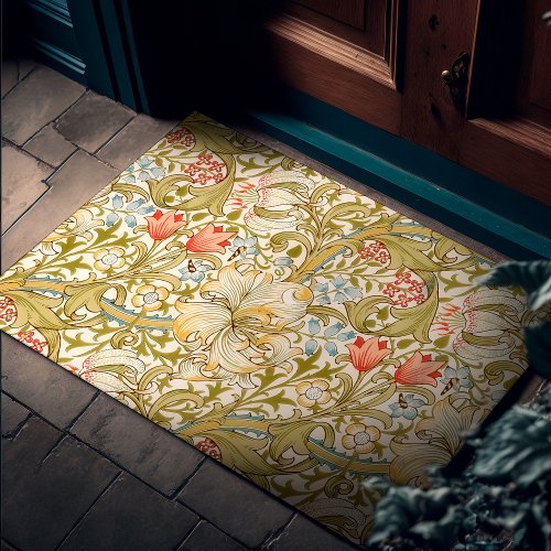 William Morris Lily Art Nouveau Floral Doormat