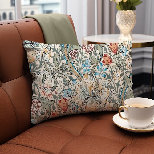 William Morris Lily Art Nouveau Floral Pattern Acc Accent Pillow