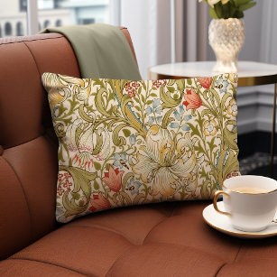 William Morris Lily Art Nouveau Floral Pattern Accent Pillow