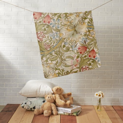William Morris Lily Art Nouveau Floral Pattern Baby Blanket