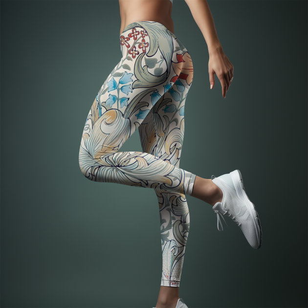 William Morris Lily Art Nouveau Floral Pattern Leg Leggings Zazzle