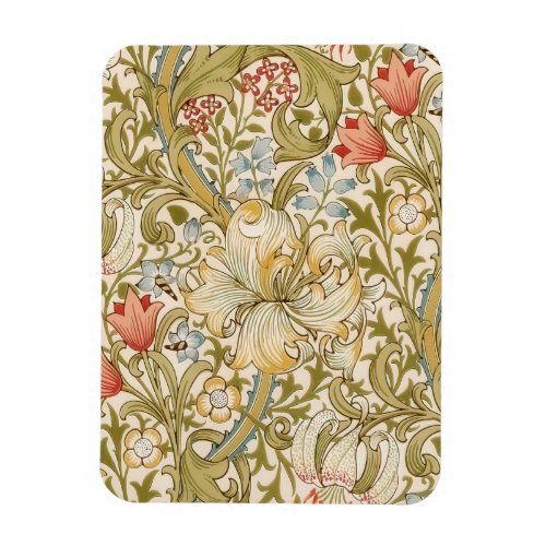 William Morris Lily Art Nouveau Floral Pattern Magnet