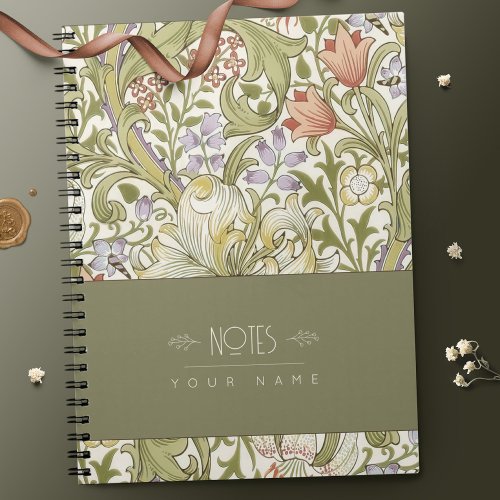 William Morris Lily Art Nouveau Floral Pattern Notebook