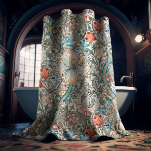 William Morris Lily Art Nouveau Floral Pattern Shower Curtain