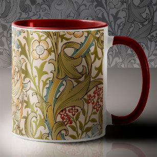 William Morris Lily Art Nouveau Floral Pattern Two-Tone Coffee Mug