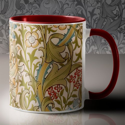 William Morris Lily Art Nouveau Floral Pattern Two_Tone Coffee Mug