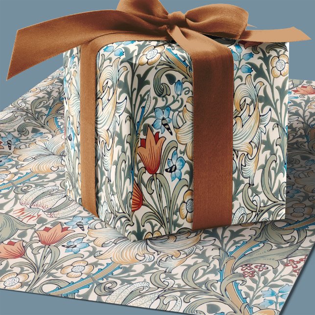 William Morris Lily Art Nouveau Floral Pattern Wrapping Paper (Creator Uploaded)