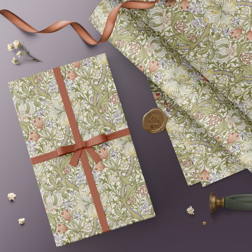William Morris Lily Art Nouveau Floral Pattern Wrapping Paper