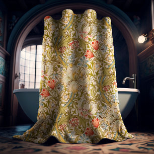William Morris Lily Art Nouveau Floral Shower Curtain