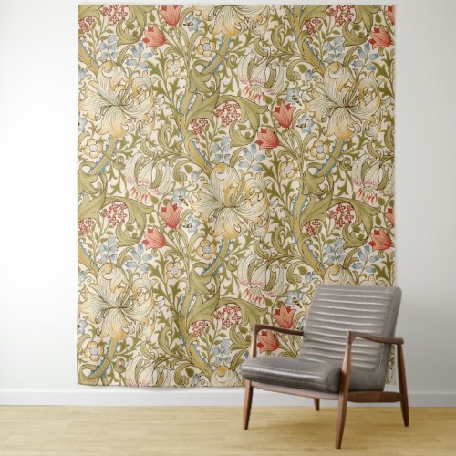 William Morris Lily Art Nouveau Floral Tapestry