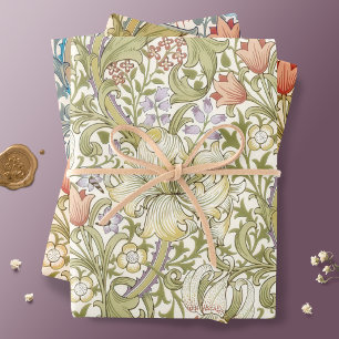 William Morris Lily Art Nouveau Floral Wrapping Pa Paper Sheets