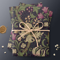 William Morris Lily Art Nouveau Floral Wrapping Paper Sheets