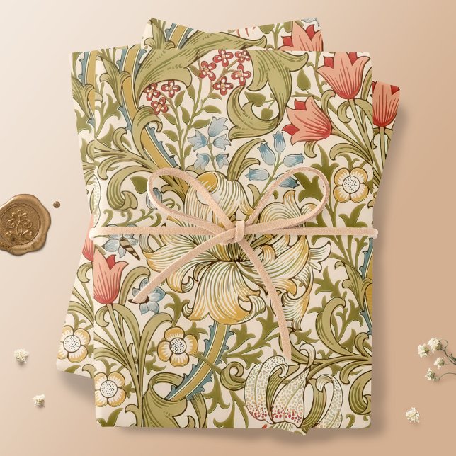 William Morris Lily Art Nouveau Floral Wrapping Paper Sheets (Creator Uploaded)