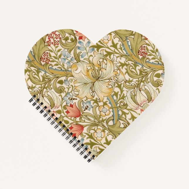 William Morris Lily Art Nouveau Notebook (Front)