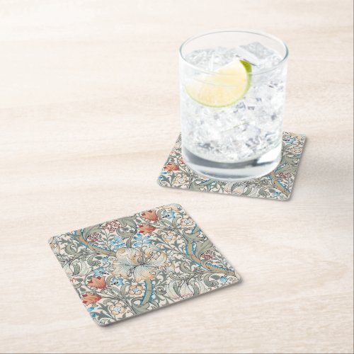 William Morris Lily Art Nouveau Square Paper Coast Square Paper Coaster