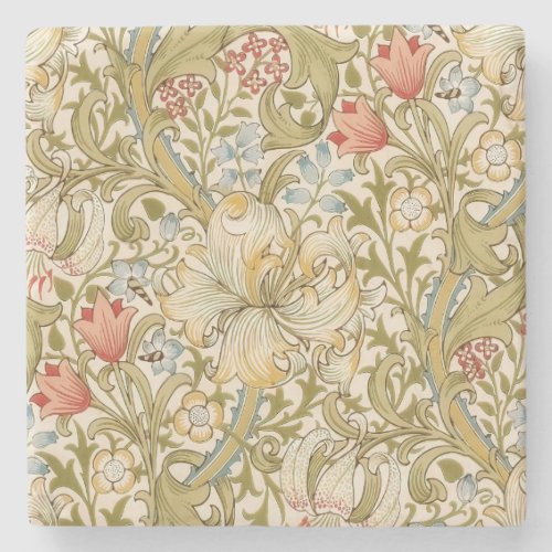 William Morris Lily Art Nouveau Stone Coaster