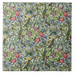 William Morris Lily Floral Chintz Pattern Art Tile at Zazzle