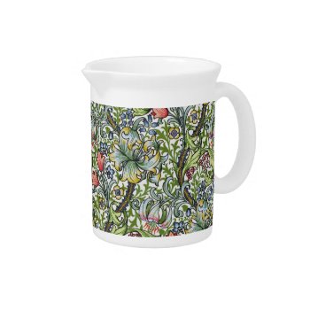 William Morris Lily Floral Chintz Pattern Pitcher by Bramblewood at Zazzle