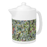 William Morris Lily Floral Chintz Pattern Teapot at Zazzle