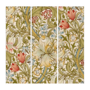 William Morris Lily Pattern Triptych