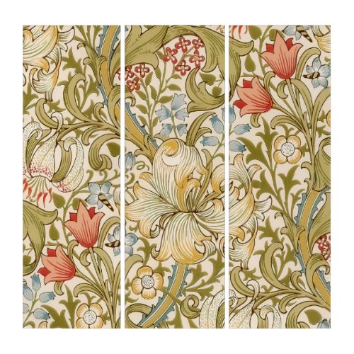 William Morris Lily Pattern Triptych