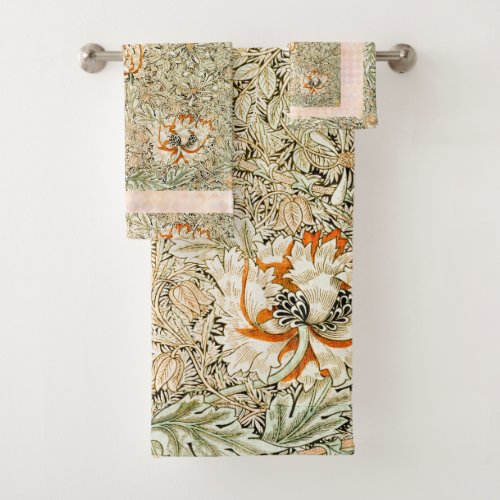 William  Morris Lily  Vintage Botanical   Bath Towel Set