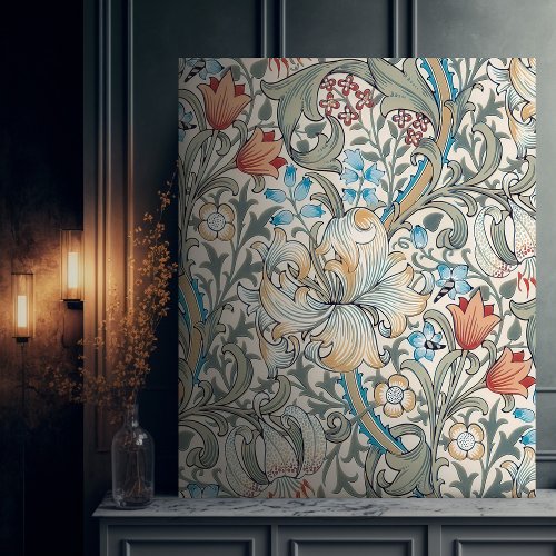 William Morris Lily Vintage Pattern Canvas Print