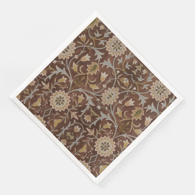 William Morris Little Flower Carpet Paper Dinner Napkins (Corner)