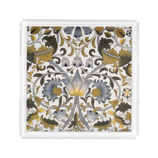 William Morris Lodden floral flower Acrylic Tray (Front)