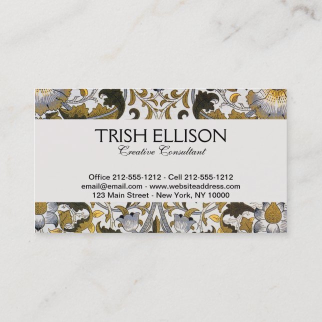 William Morris Lodden floral flower Business Card (Back)